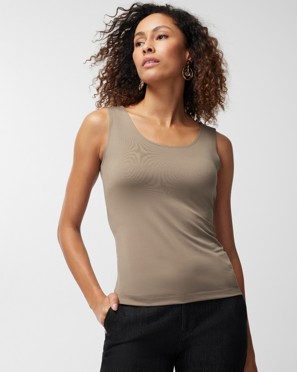 Microfeel Timeless Scoop-Neck Tank Texas Taupe