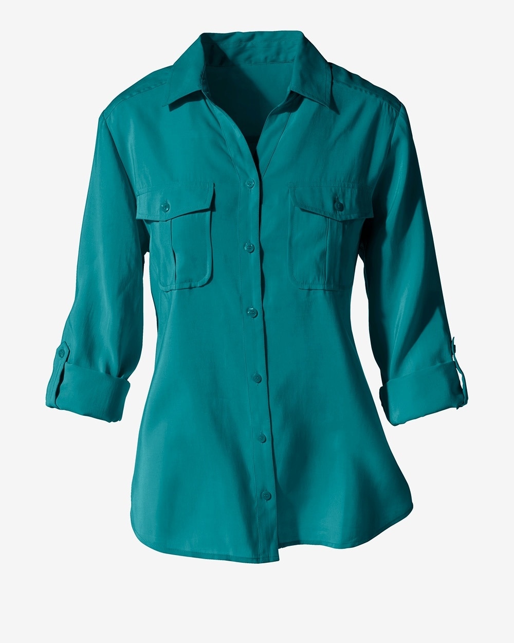 The Silky Chic Shirt Refined Teal