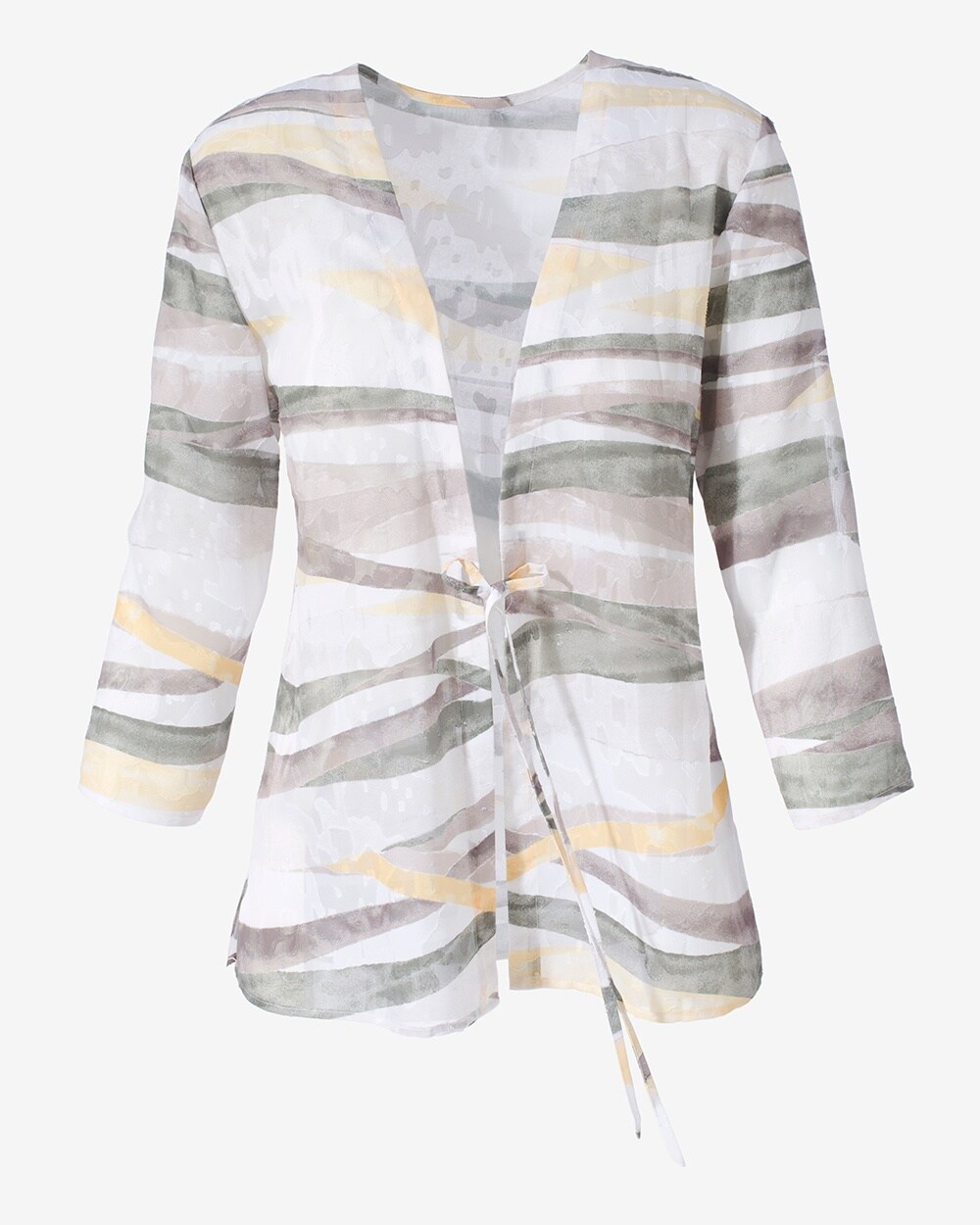 Easywear Waves Of Ribbon Tie-Front Jacket