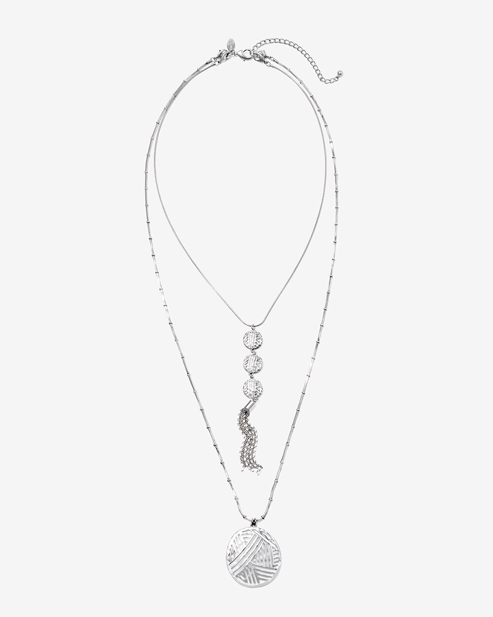 Line Work Removable Tassel Pendant Necklace