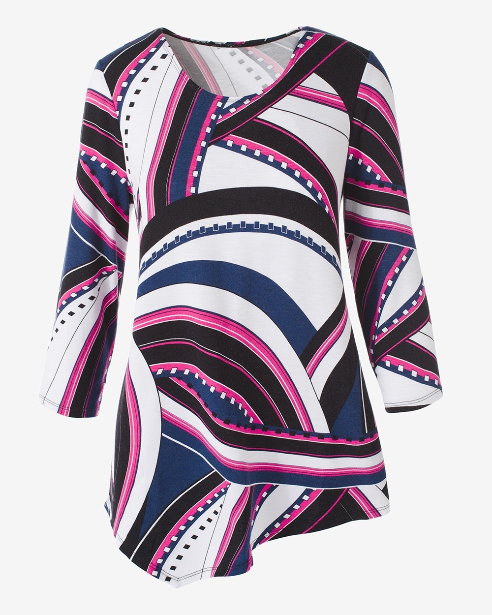 Easywear Zanzibar Rhythm Asymmetrical 3/4-Sleeve Top