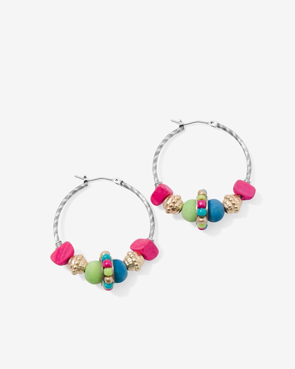 Tiki Time Eclectic Bead Hoop Earrings