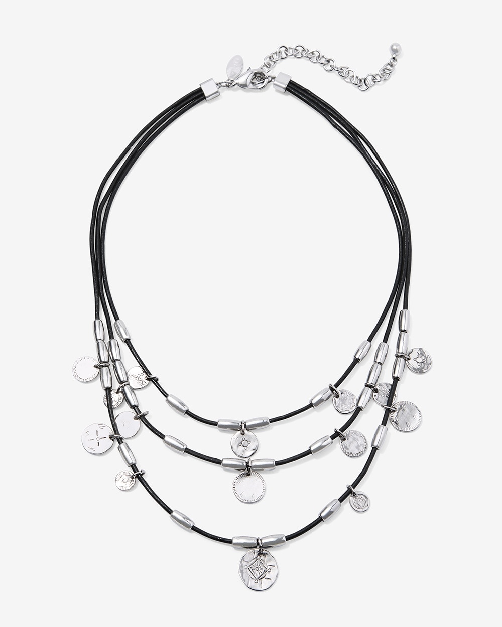 Textured Drops Three-Row Necklace
