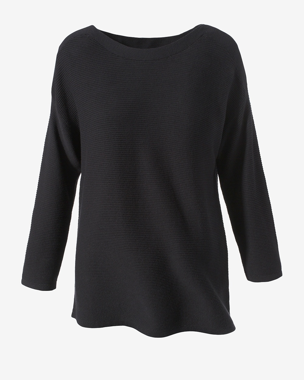 Textured Boat-Neck Pullover Sweater