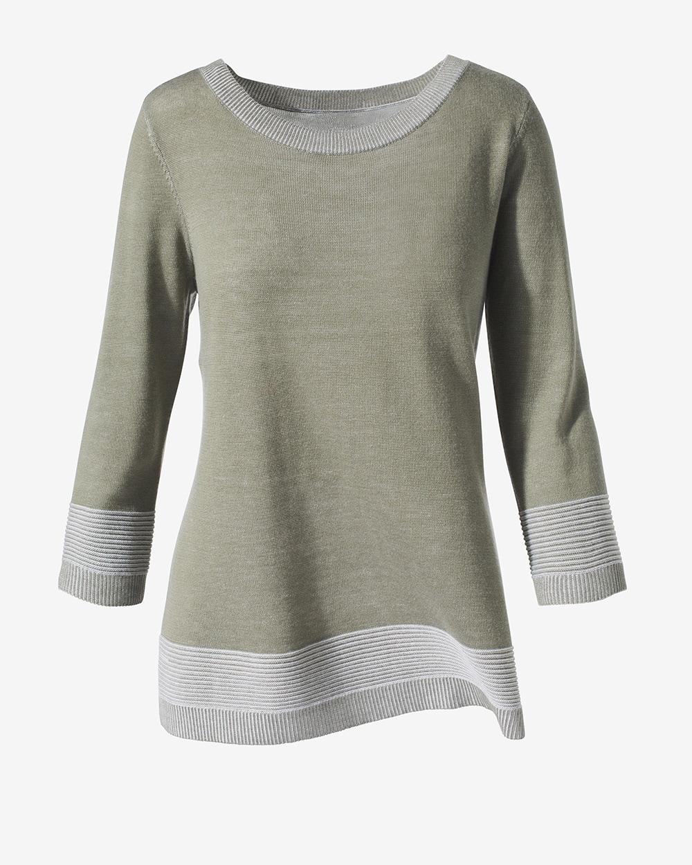 Rib-Trim Pullover Sweater