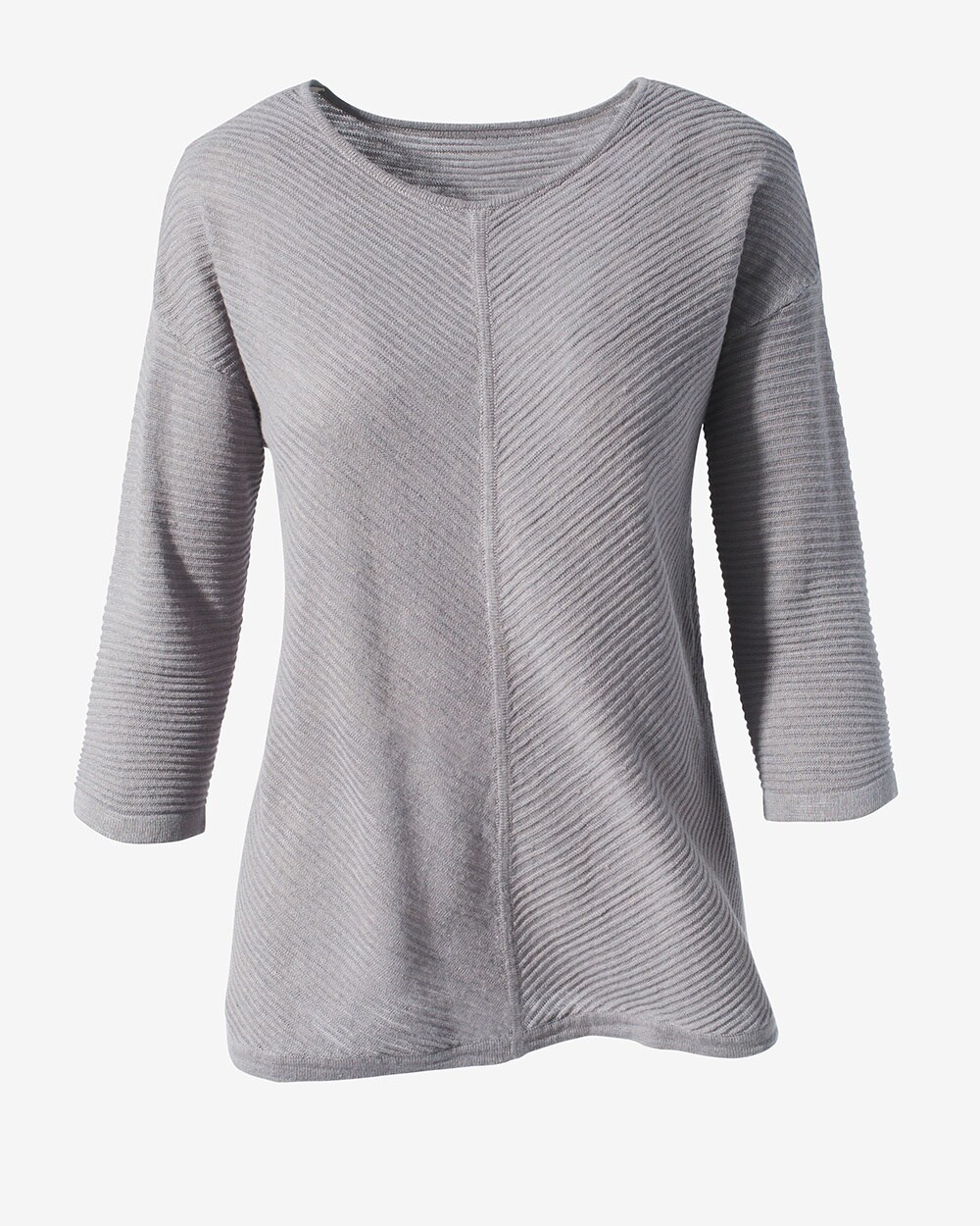Chevron 3/4-Sleeve Pullover Sweater