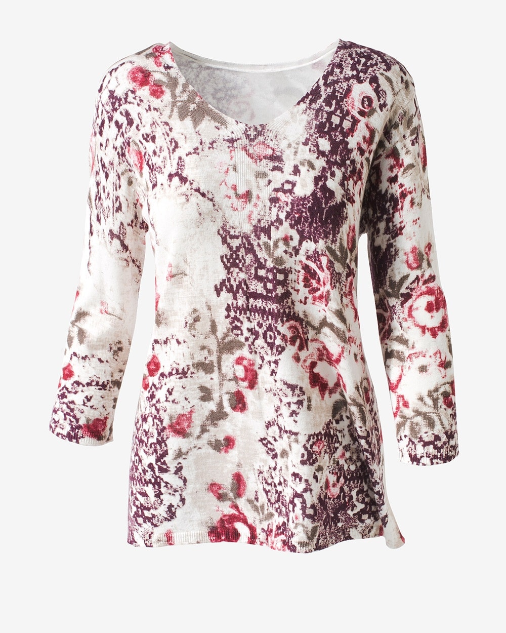 Soft Floral And Lace Pullover