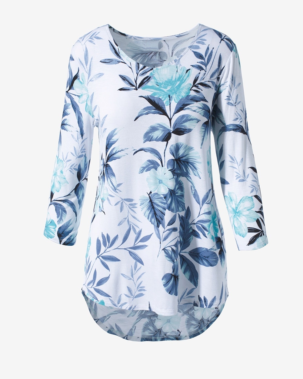 Easywear Tropical Blossoms Hi Low Tee