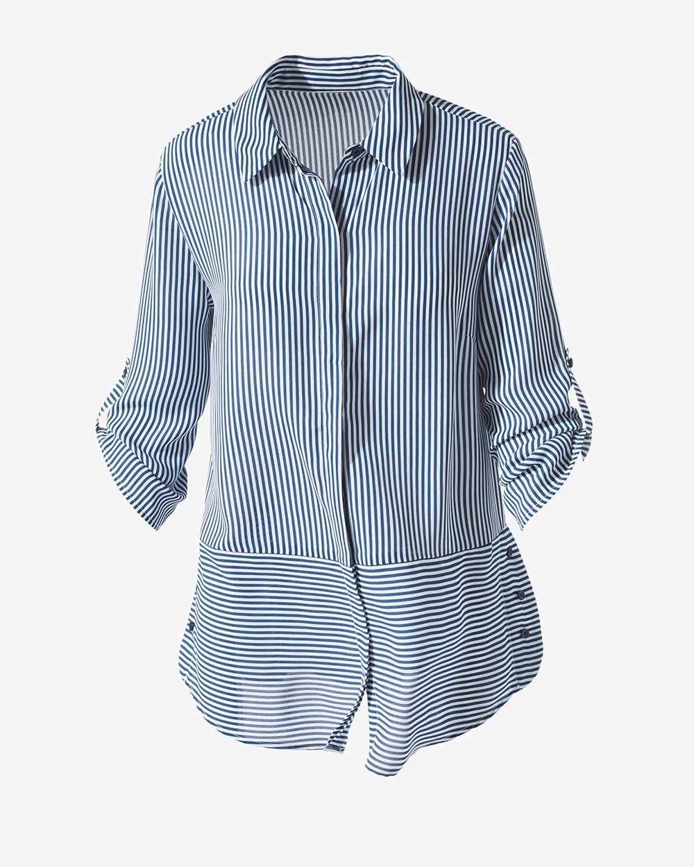 Easy Stripe Button Detail Shirt