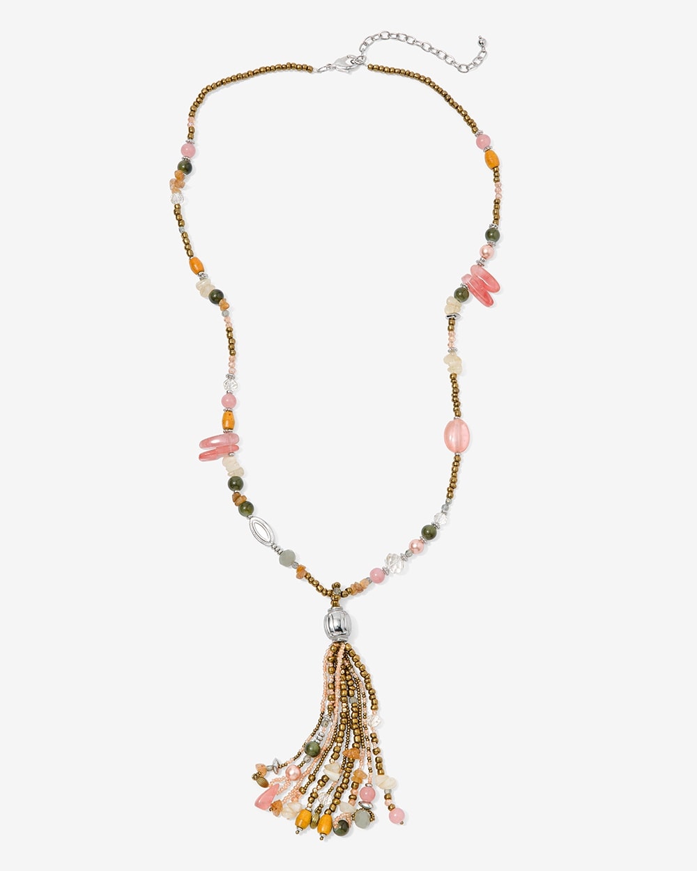 Glades Beaded Tassel Pendant Necklace