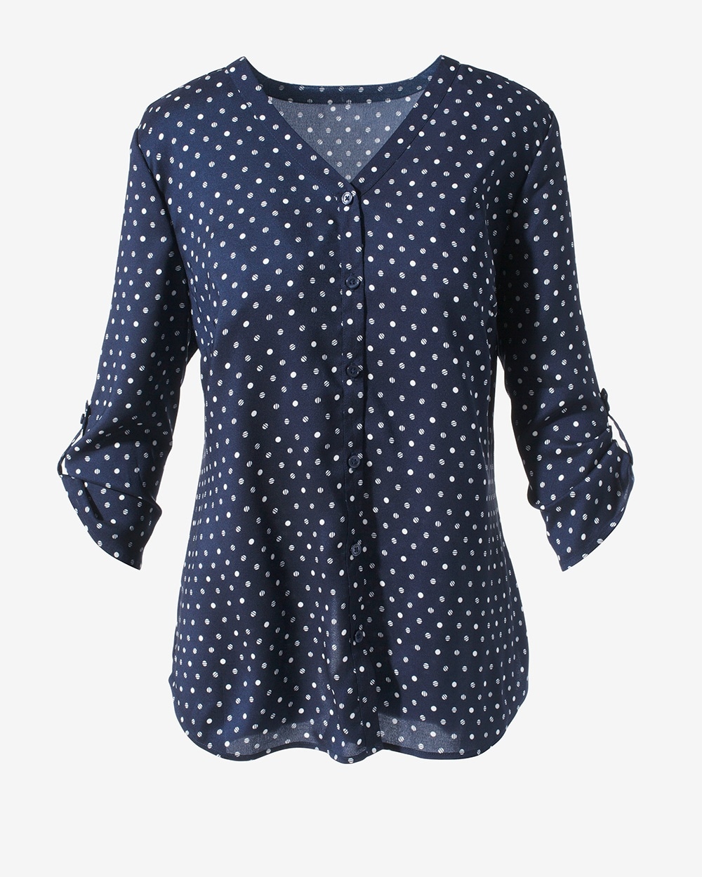 Dotted Striped Split-Back Tunic