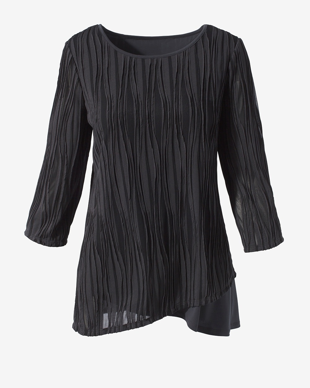 Easywear Textured Layers Fabric Mix Tunic