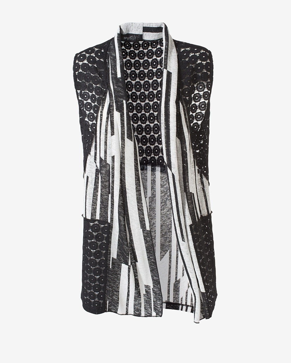 Geo Muse Printed Lace Vest