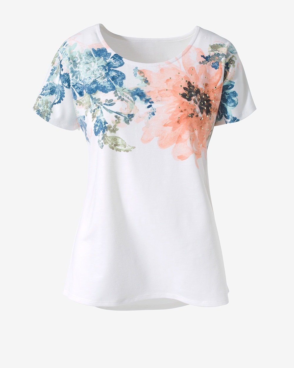 Weekends Places Floral Charm Tee