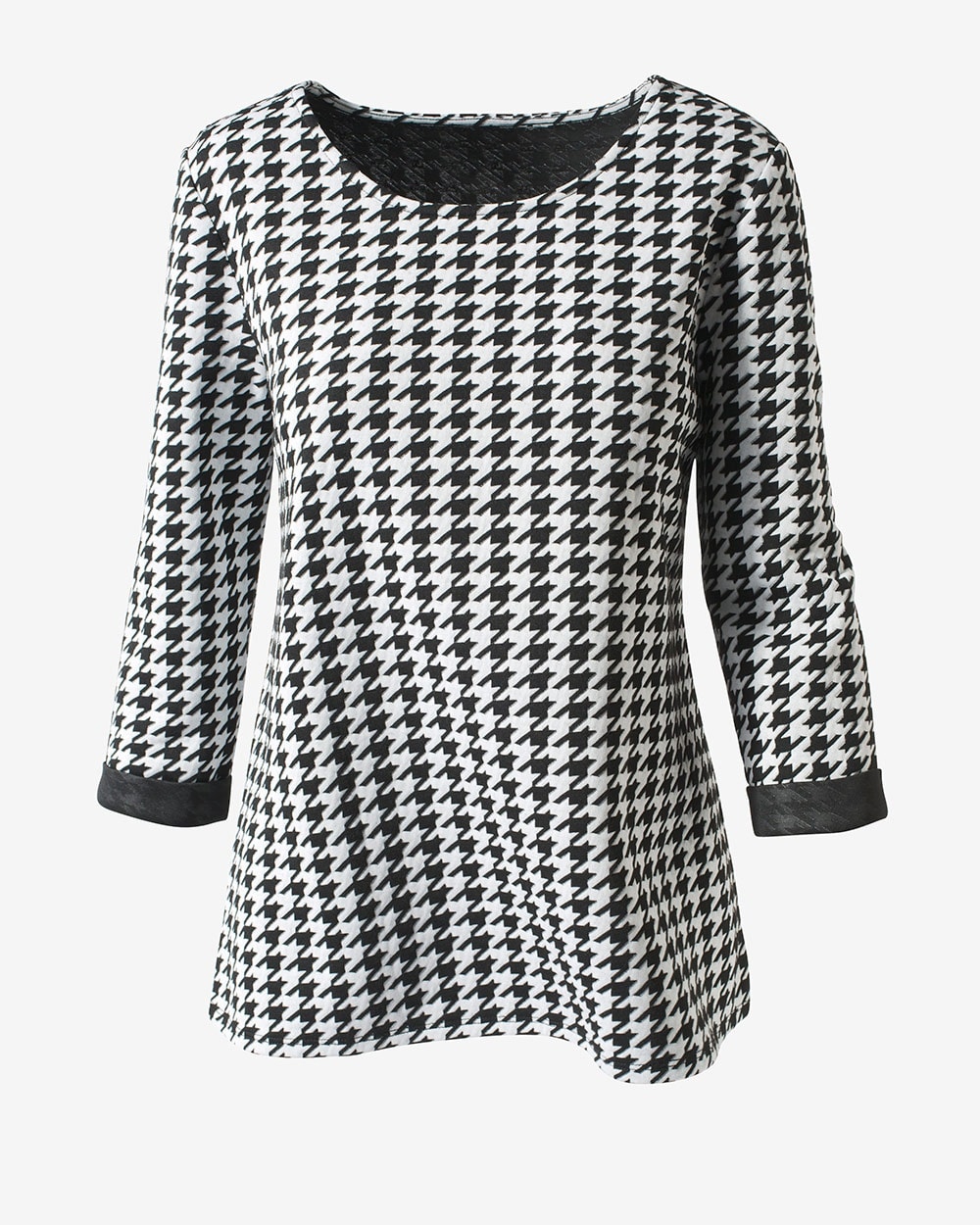 Double-Side Houndstooth Jacquard Tee