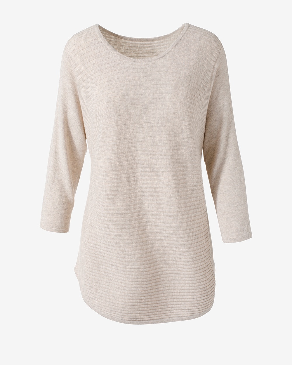 Placed Rib Boat-Neck Sweater