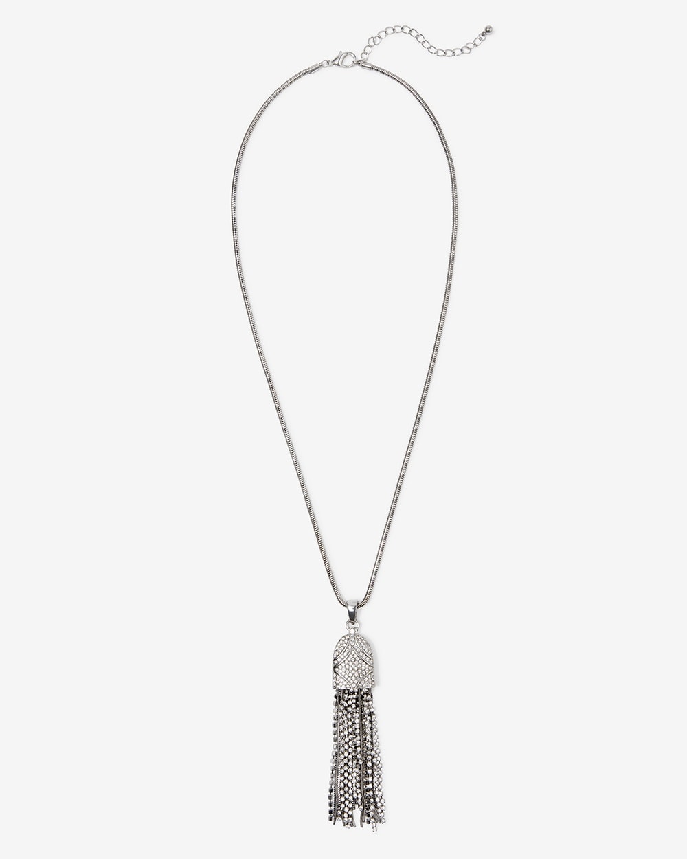 Rhinestone Tassel Pendant Necklace