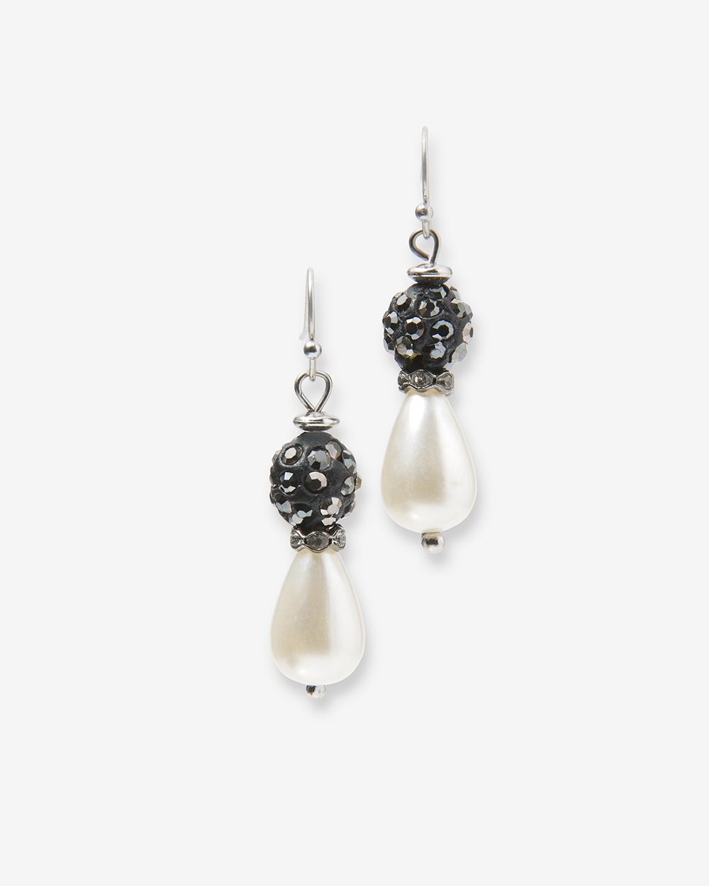 Faux-Pearl Shine Drop Earrings