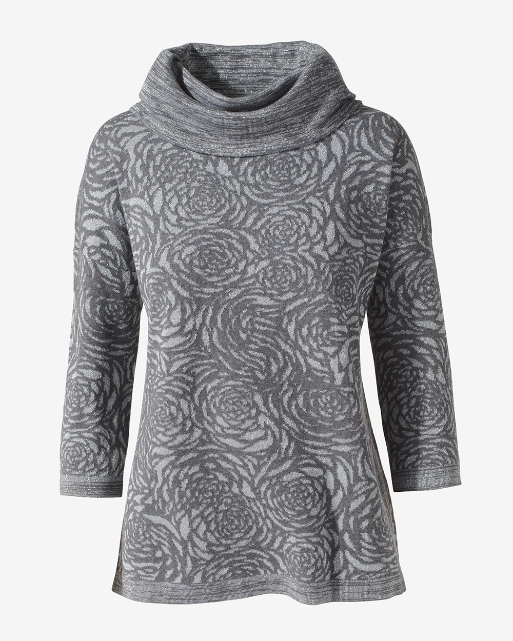 Weekends Rose Jacquard Cowl-Neck Tunic