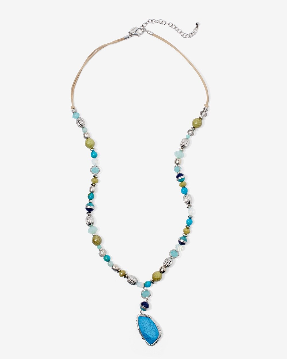 Artful Multi-Bead Drop Necklace