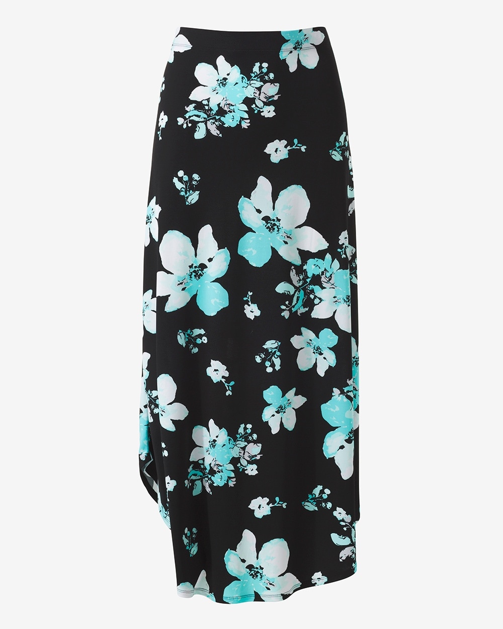 Fleur Aqua Shirttail Maxi Skirt