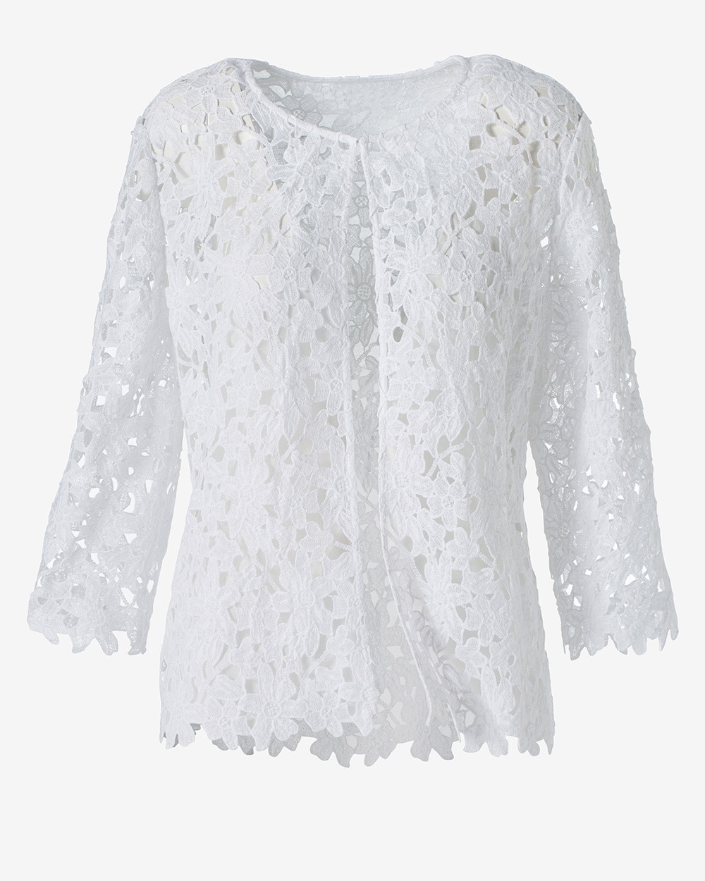Solid Embroidered Lace Jacket