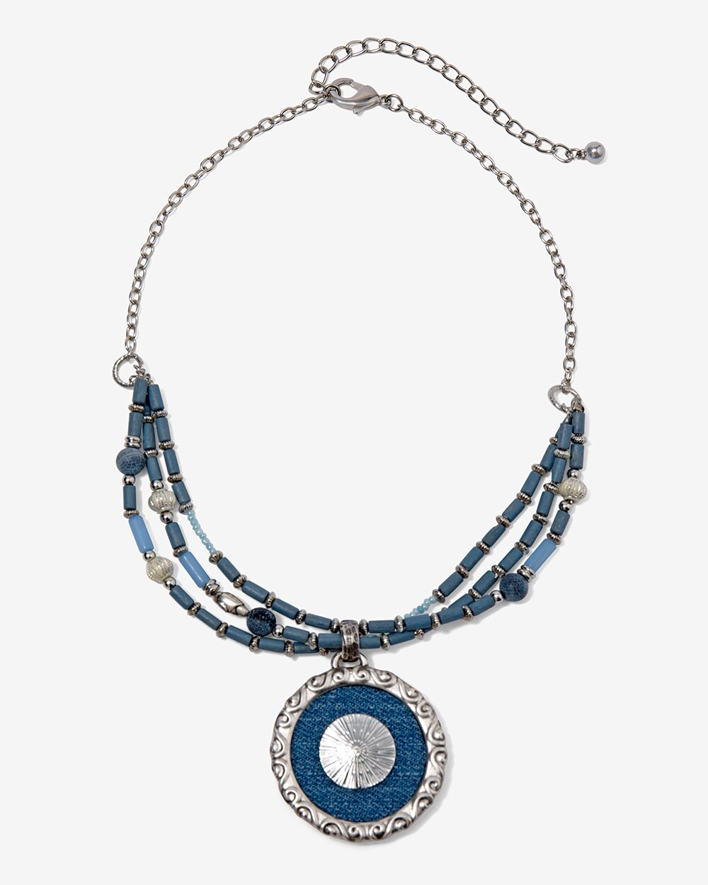 True Blue Denim Reversible Necklace