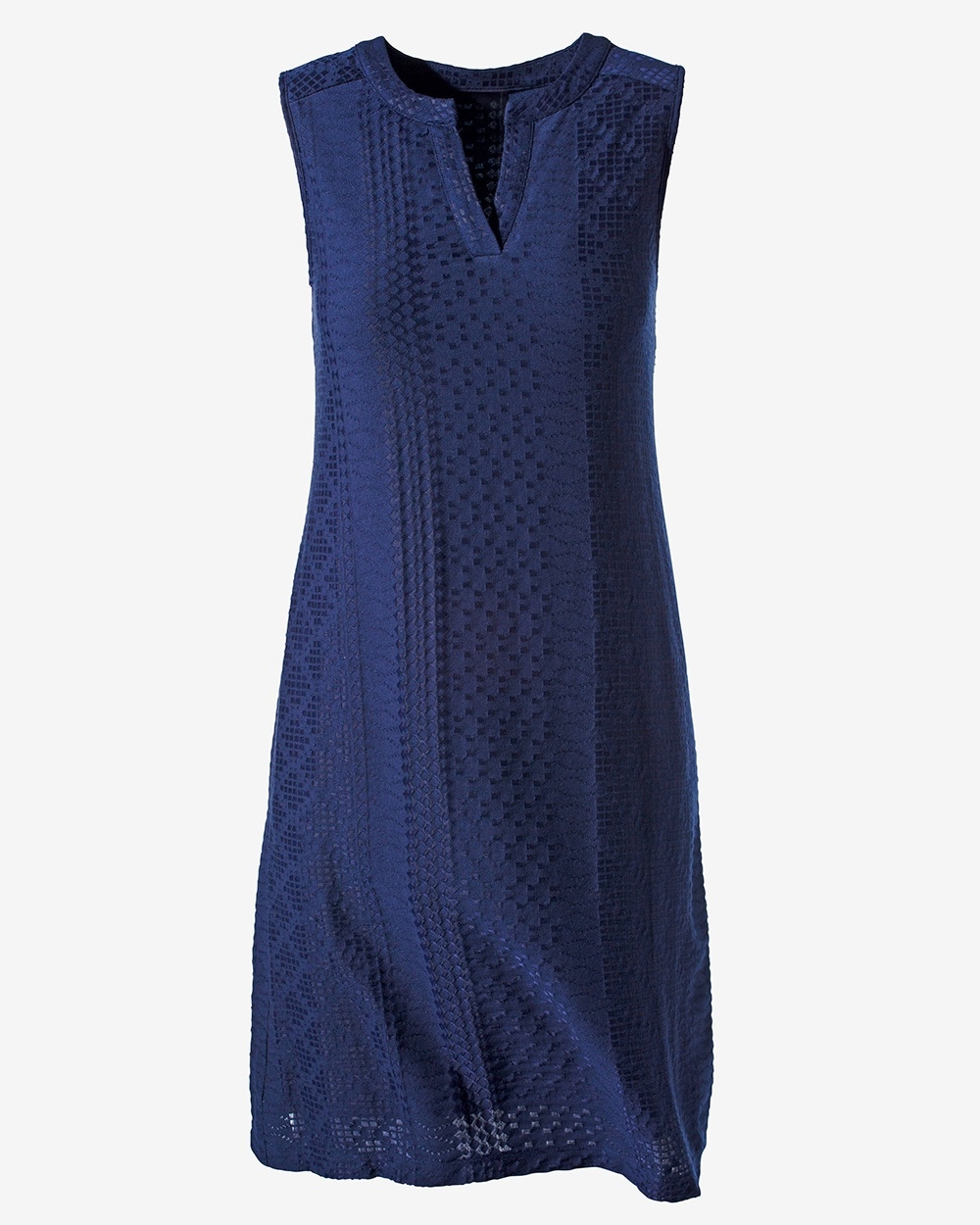 Textured Split-Neck Dress