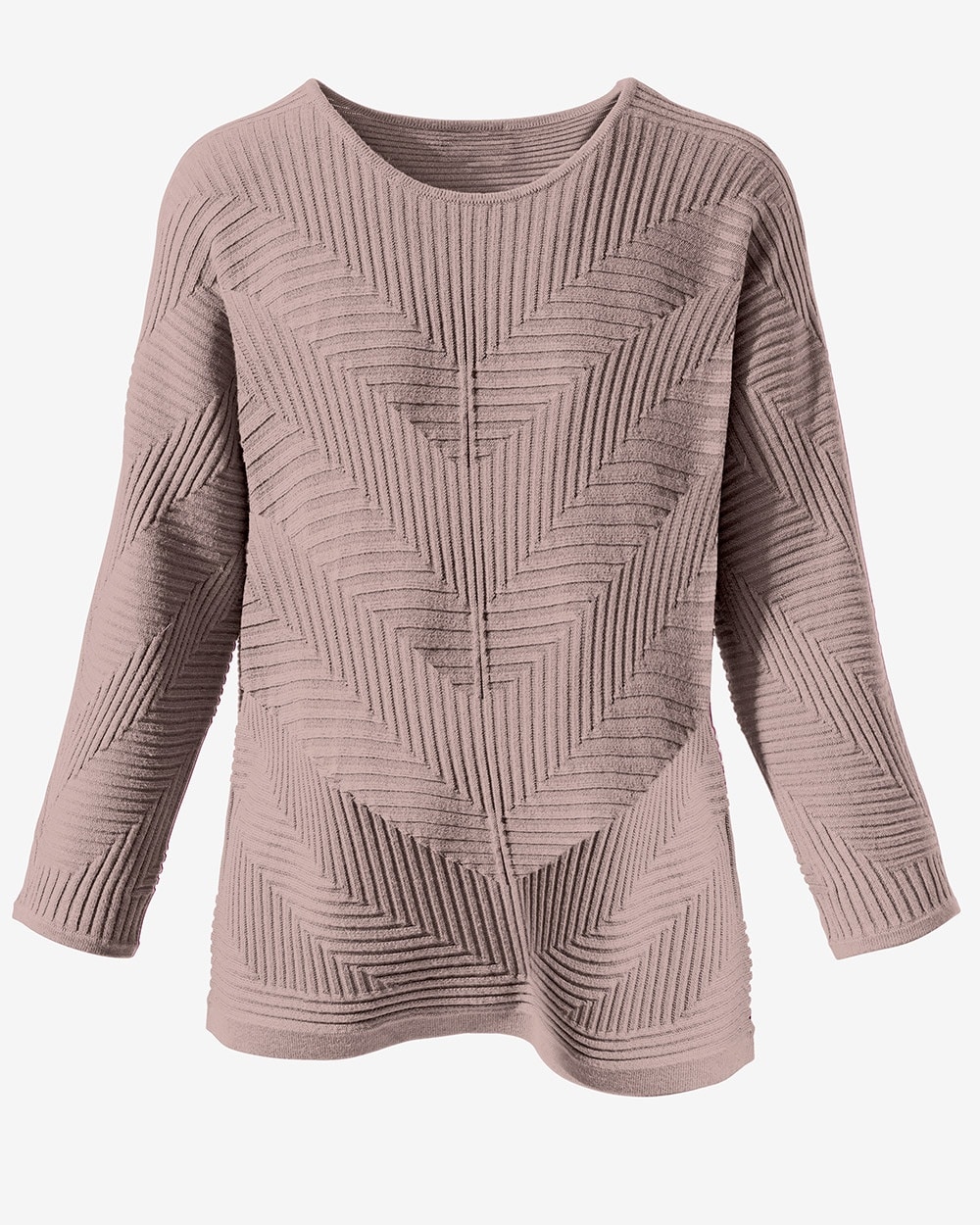 Mitered Stitch 3/4-Sleeve Sweater