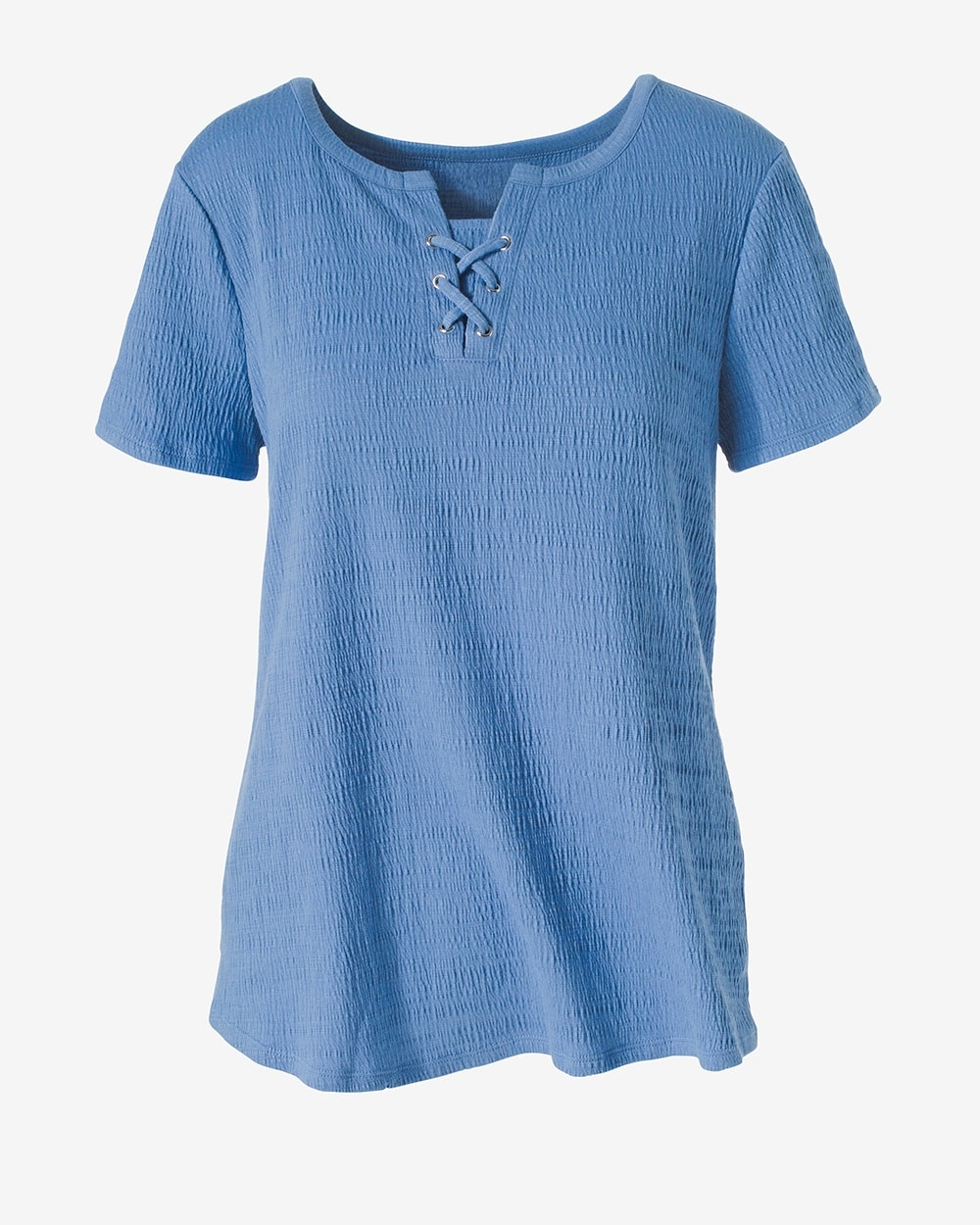Lace-Up Textured Tee