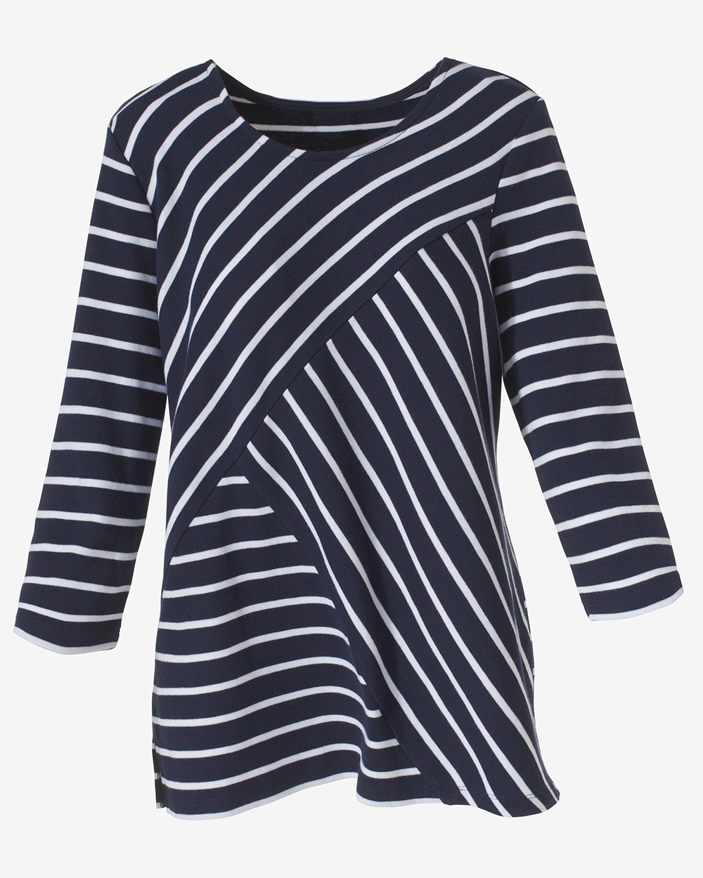 Band Of Stripes Smooth Scoop-Neck Tunic