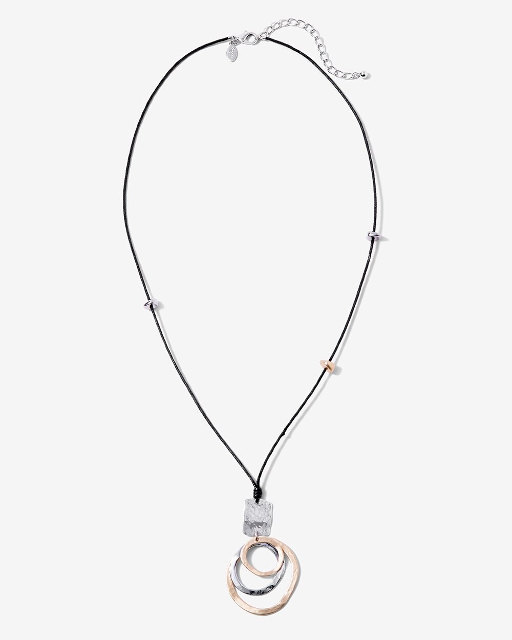 Hoopla Two-Tone Rings Pendant Necklace