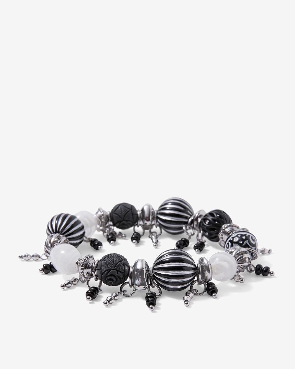 Graphic Eclectic Bead Stretch Bracelet