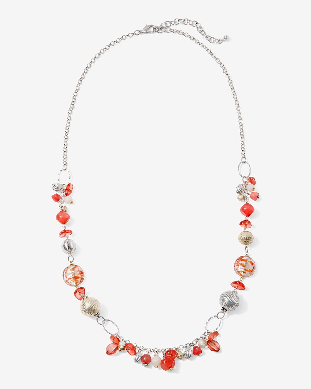 Creamsicle Eclectic Bead Long Necklace