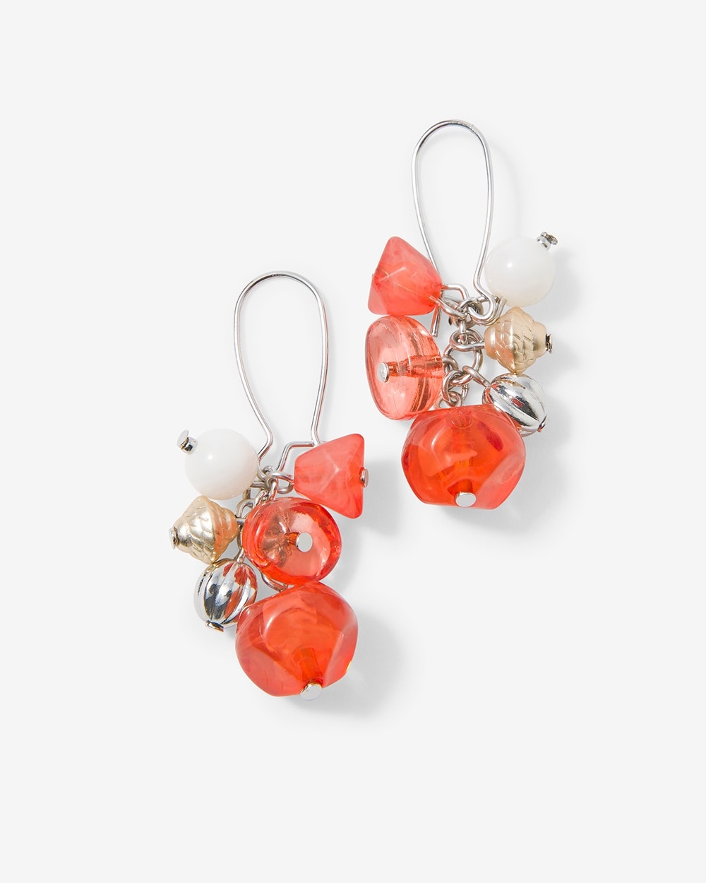 Creamsicle Eclectic Bead Cluster Earrings