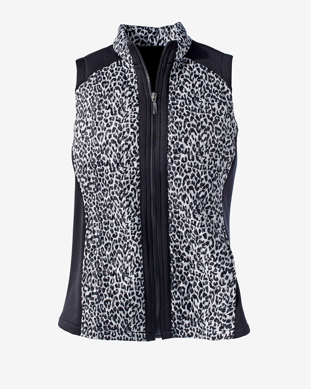 Weekends Snow Leopard Quilted Vest