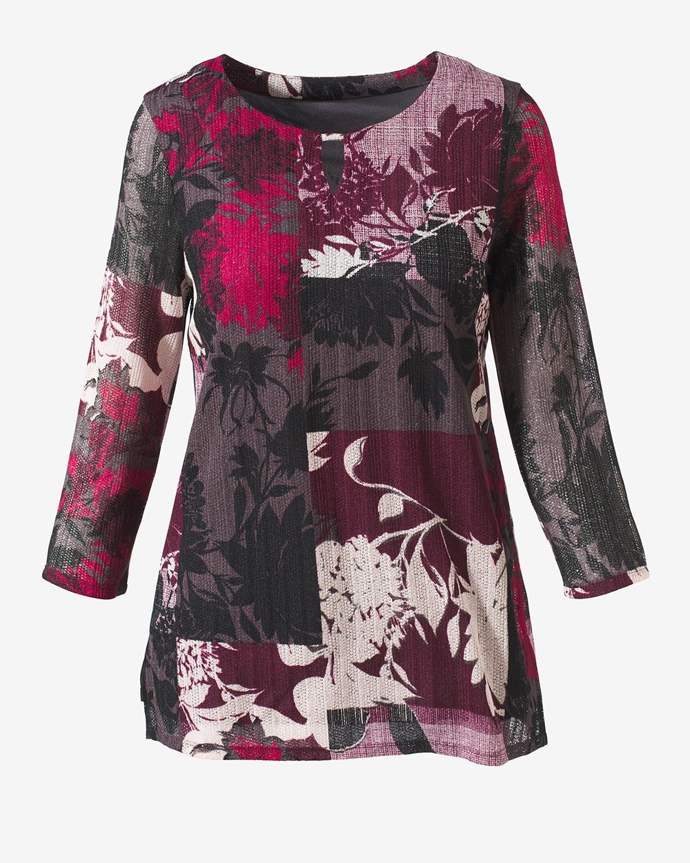 Easywear Abstract Floral 3/4-Sleeve Top