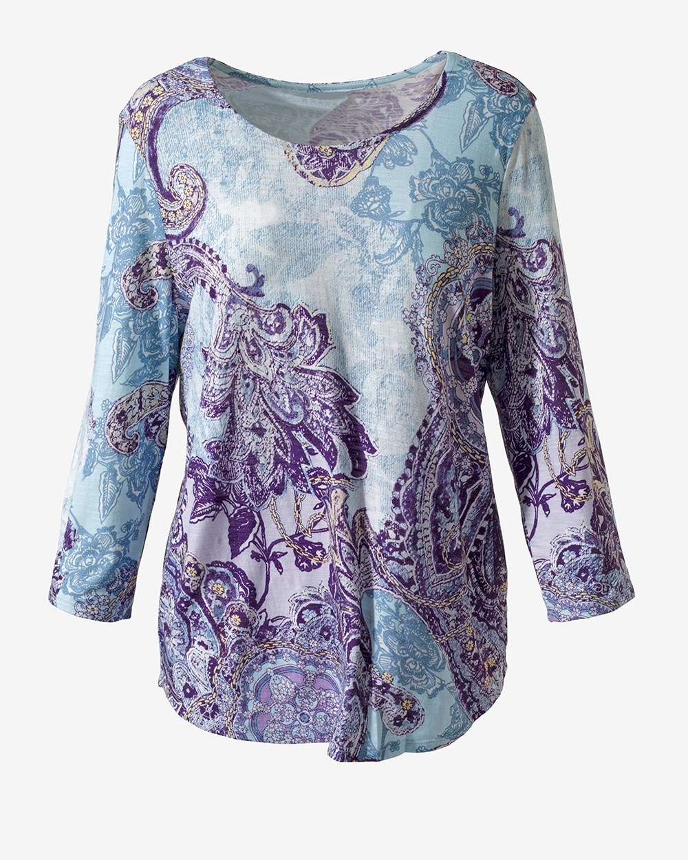 Paisley Ballet Scoop-Neck Shirttail Top