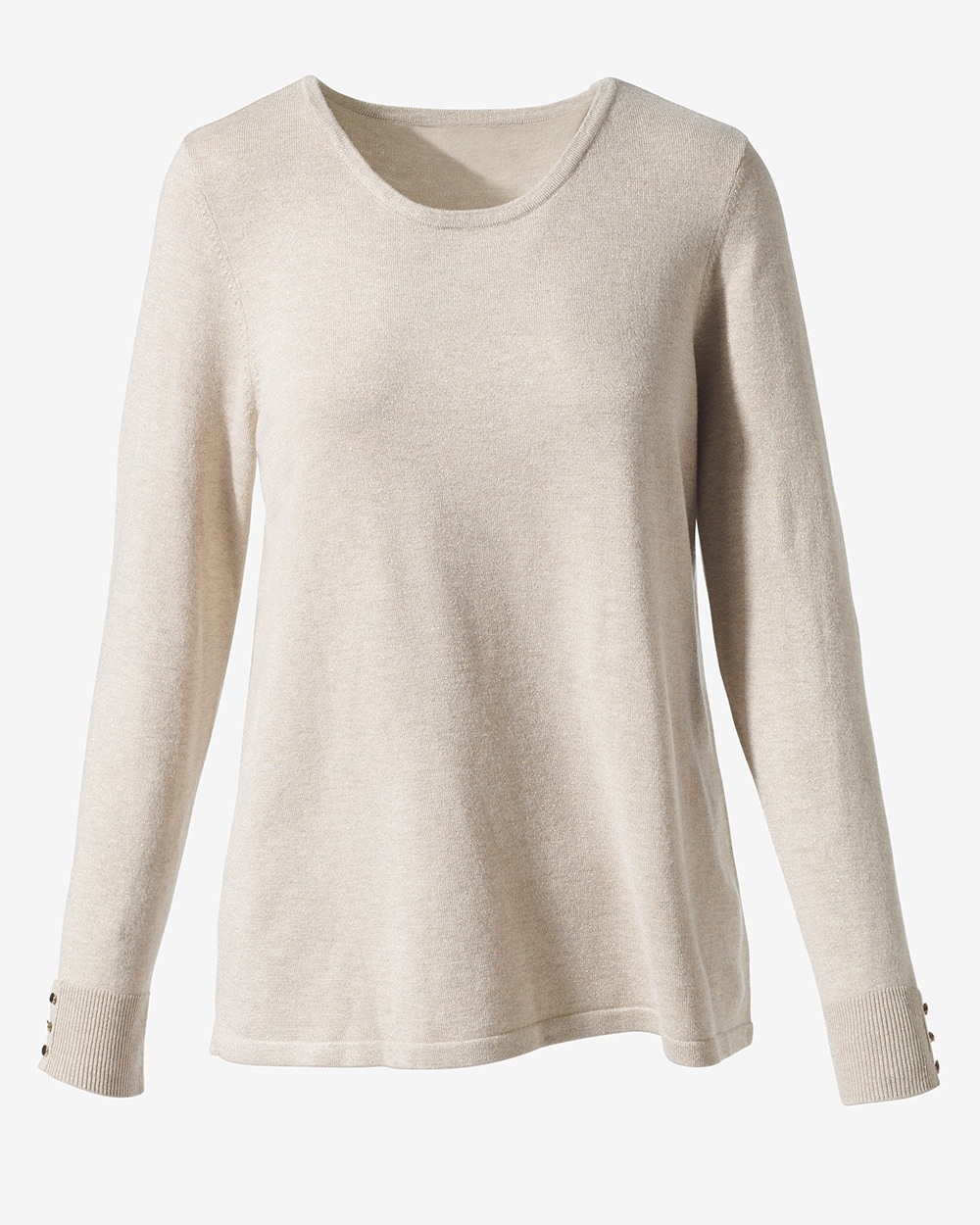 Sparkle Button-Sleeve Sweater