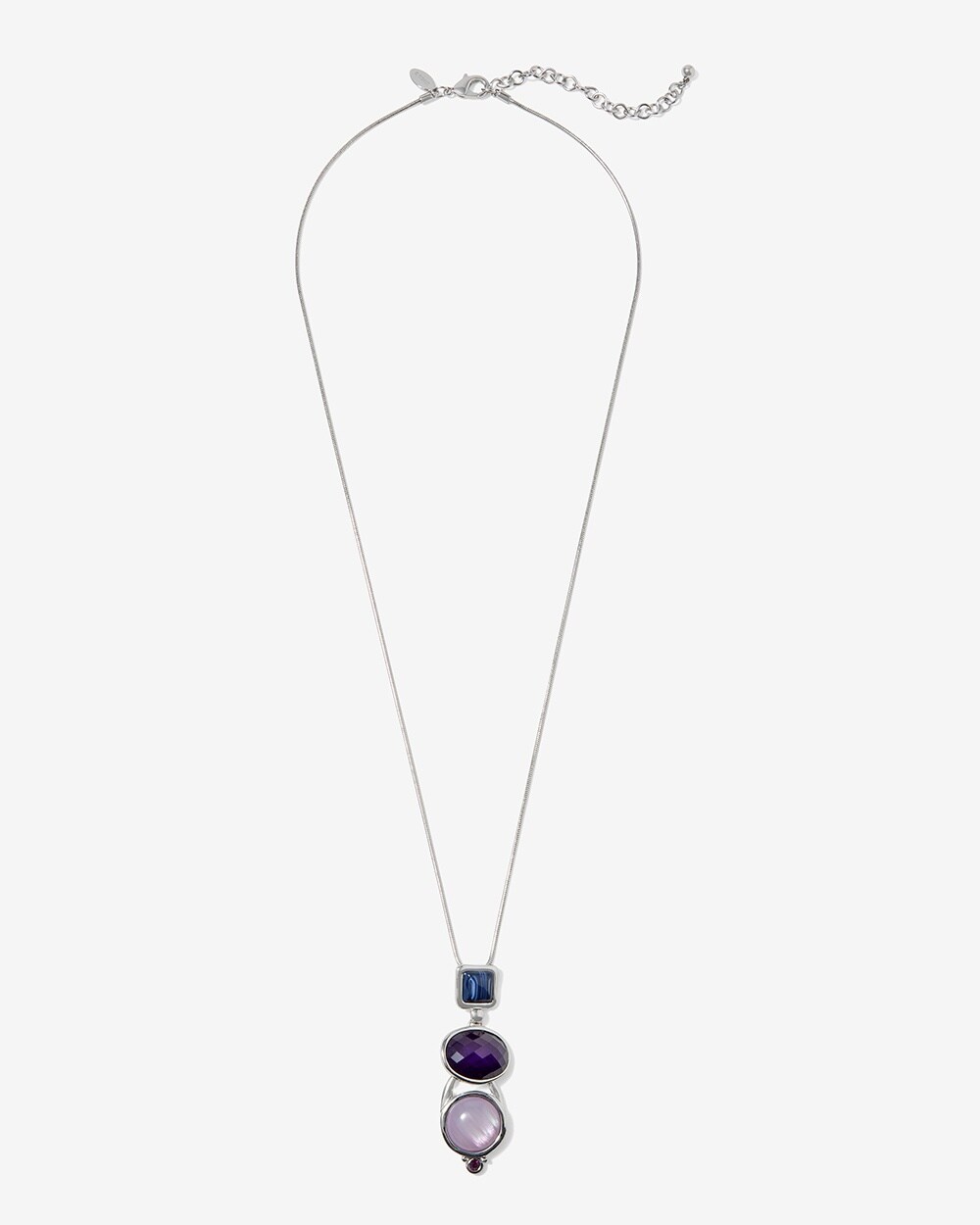 Colored Jewels Pendant Long Necklace