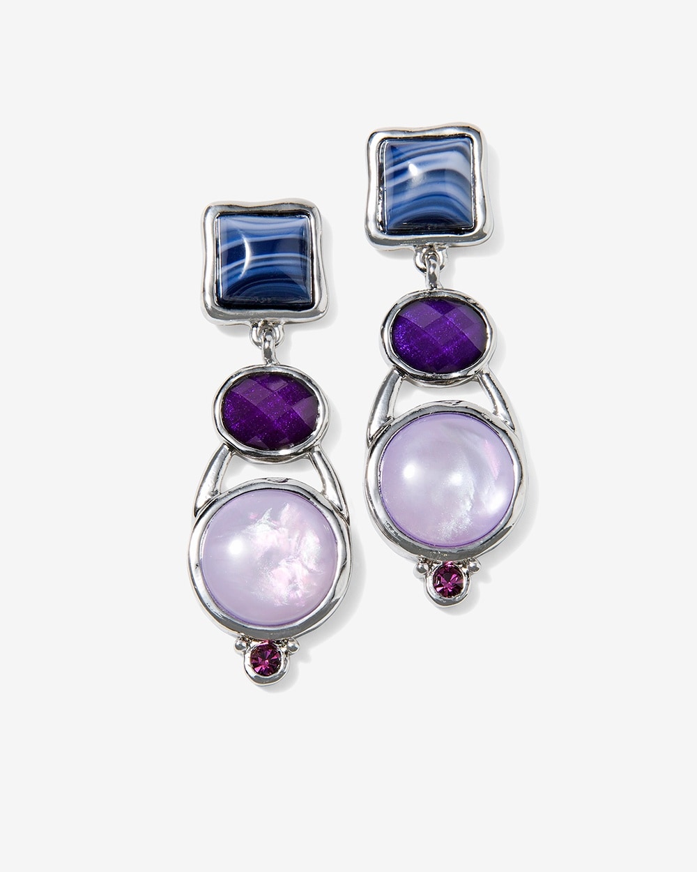 Colored Jewels Drop Earrings