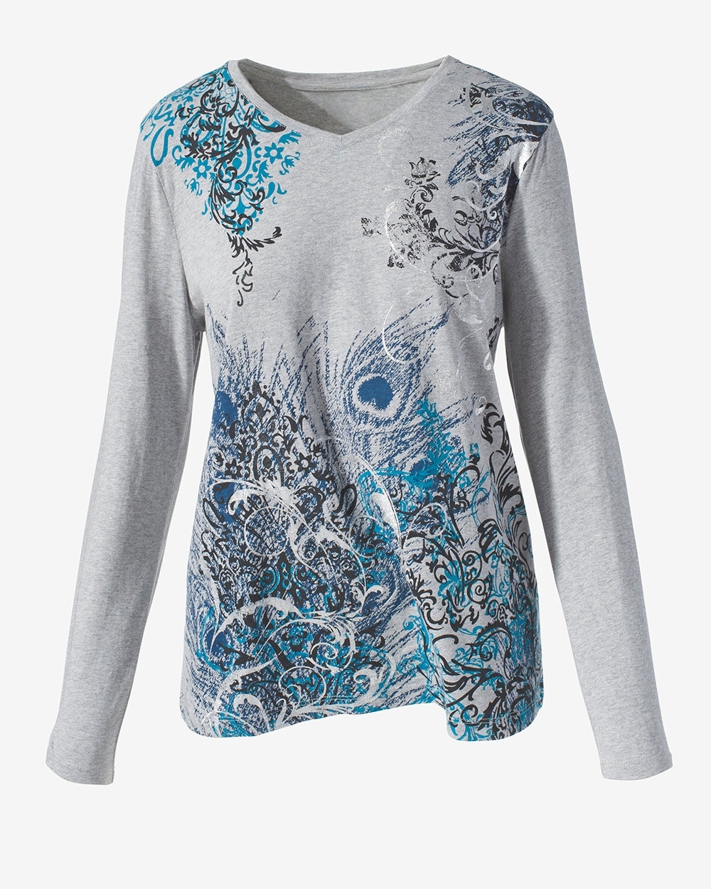 Weekends Royal Peacock Soft V-Neck Top