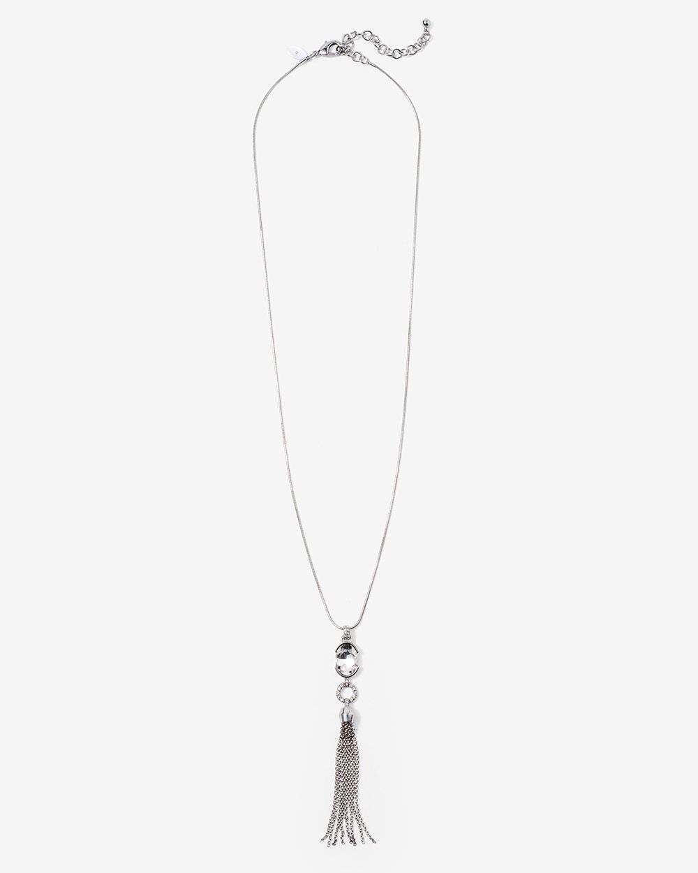 Spark Rhinestone Tassel Long Necklace