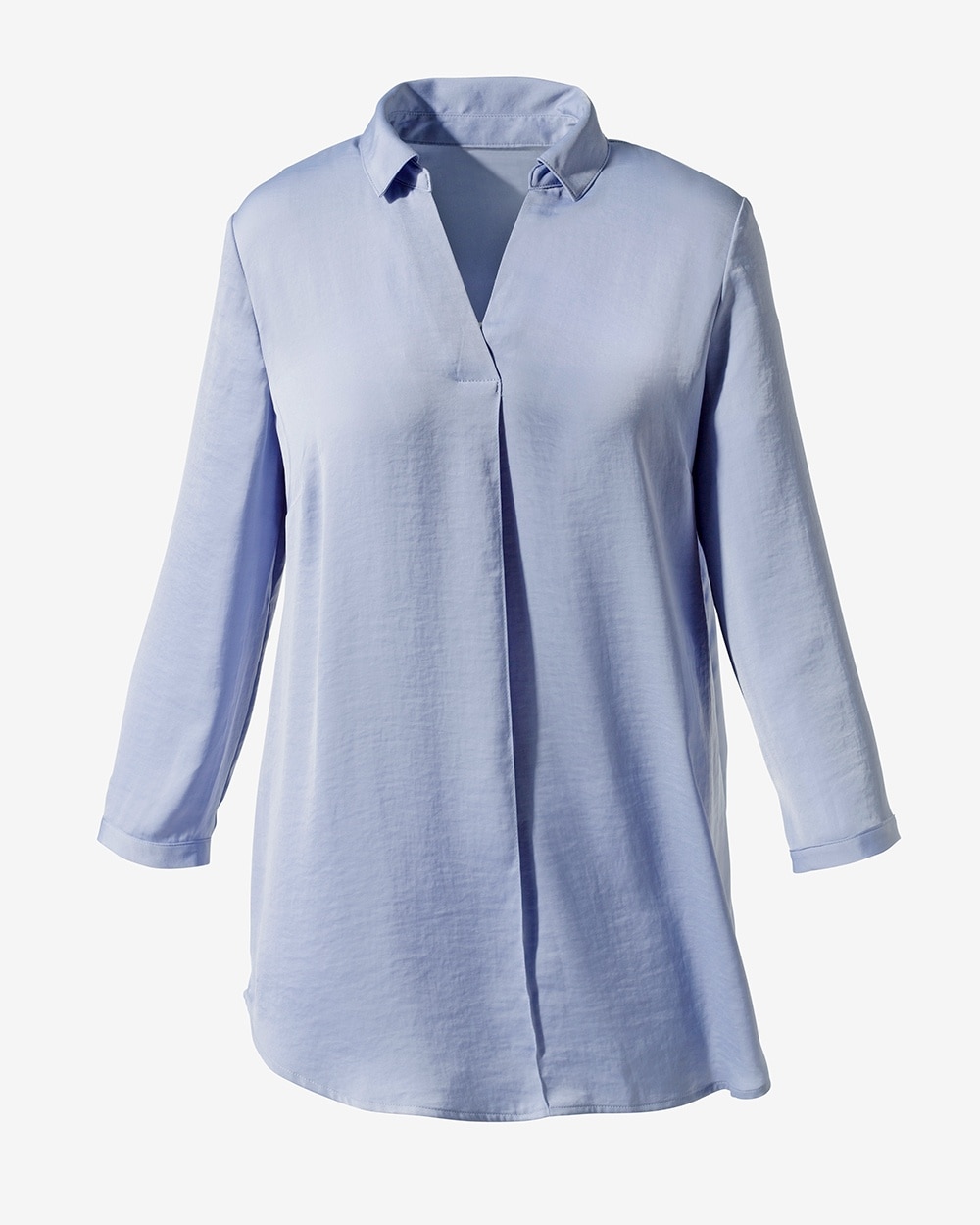 Collared Pullover Tunic-Length Top