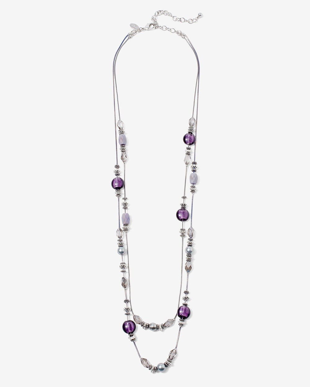 Beaded Double-Chain Long Necklace