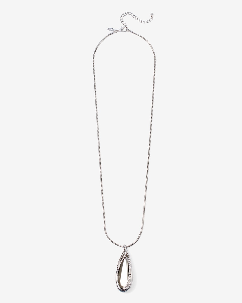 Crystal Drop Pendant Long Necklace