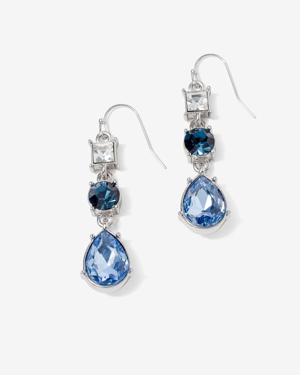 Blue Ice Rhinestone Drop Earrings