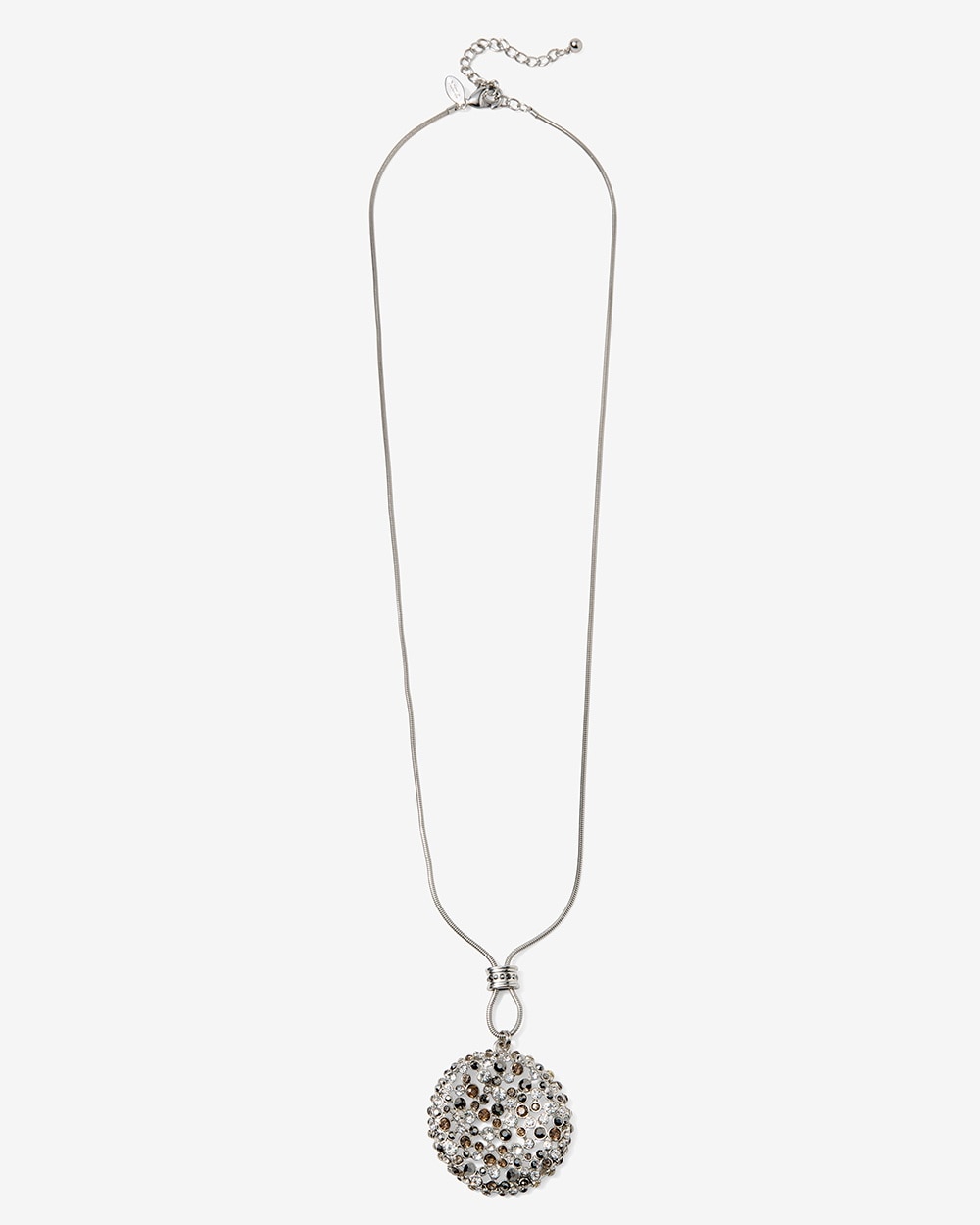 Glitter Burst Crystal Long Pendant Necklace