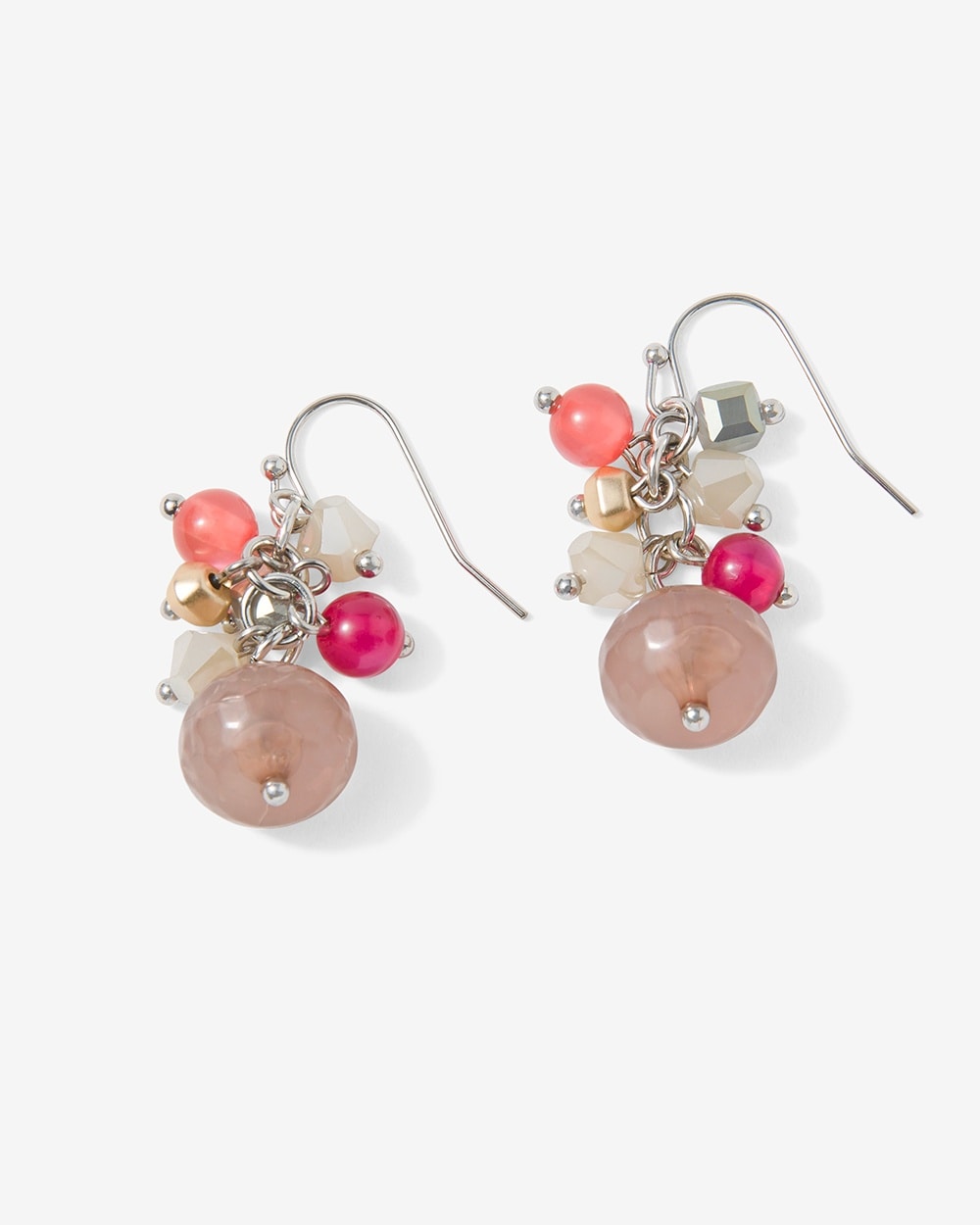 Mixed Berries Beaded Cluster Earrings