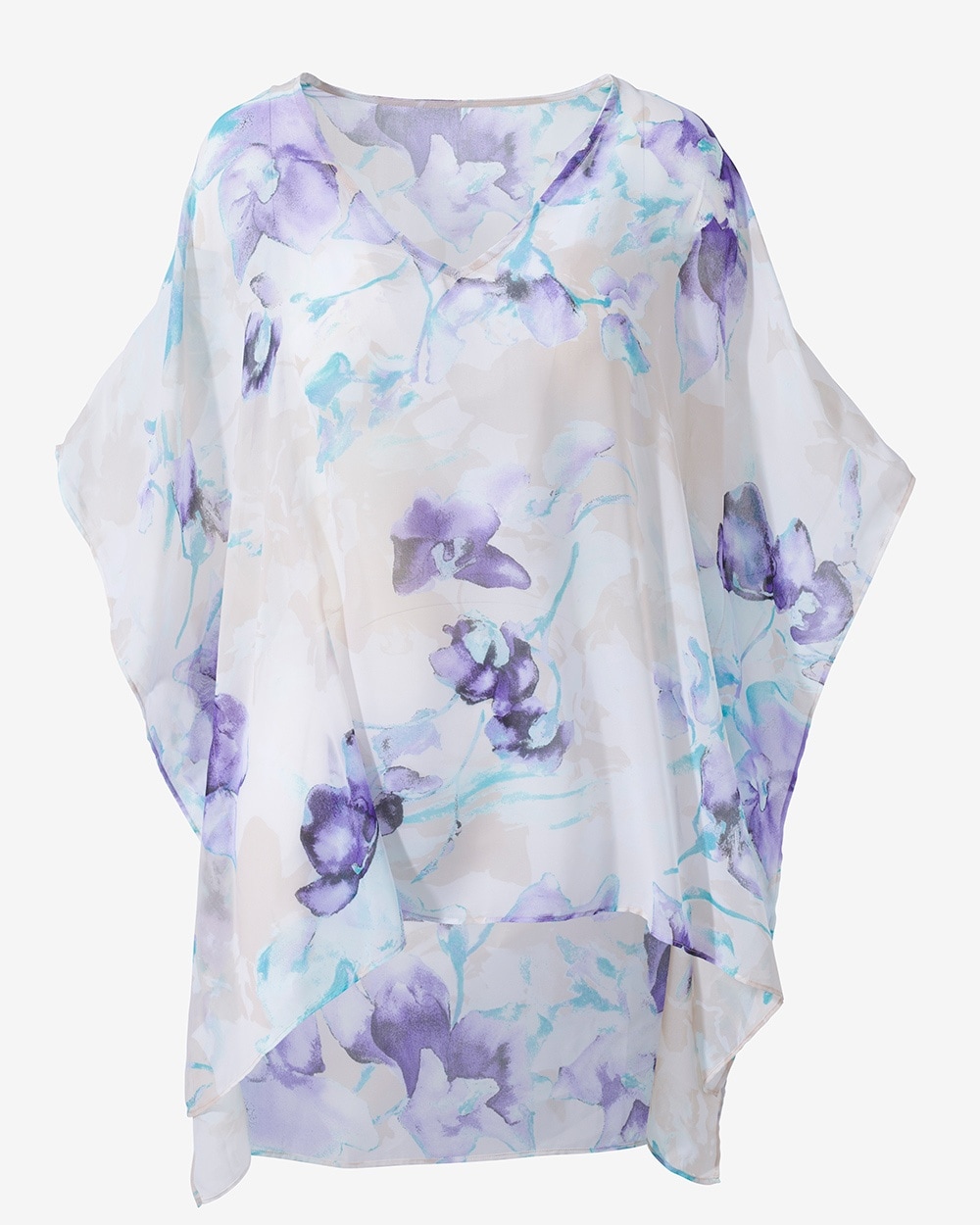 Watercolor Bliss High-Low Poncho